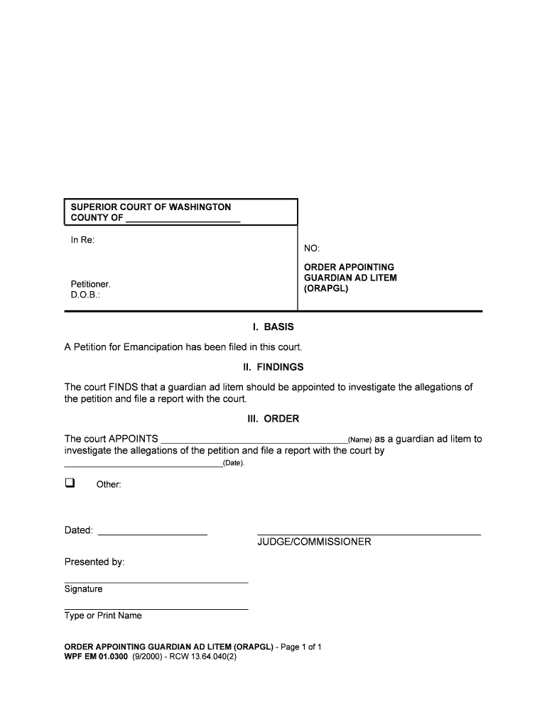 The Court FINDS that a Guardian Ad Litem Should Be Appointed to Investigate the Allegations of  Form