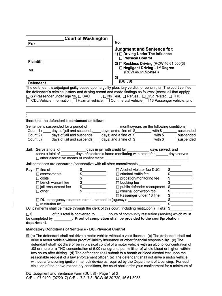 Negligent DrivingDUI Laws in Washington StateJonathan  Form