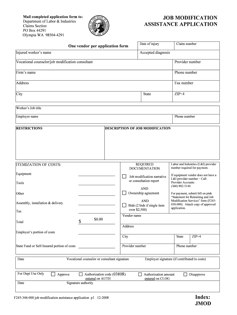 JOB MODIFICATION  Form