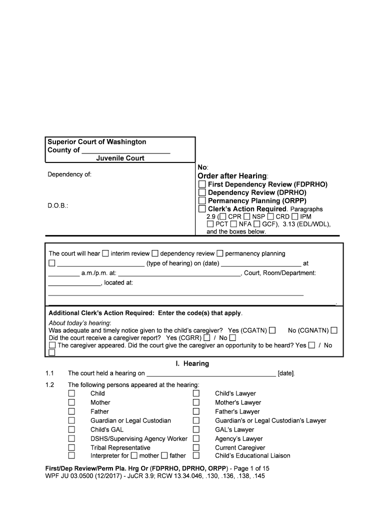 First Dependency Review FDPRHO  Form