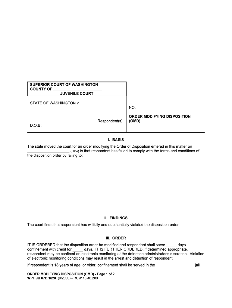 COUNTY of Washington State Courts Washington Courts  Form