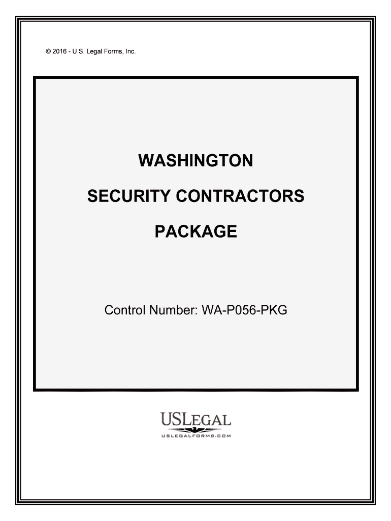 Control Number WA P056 PKG  Form