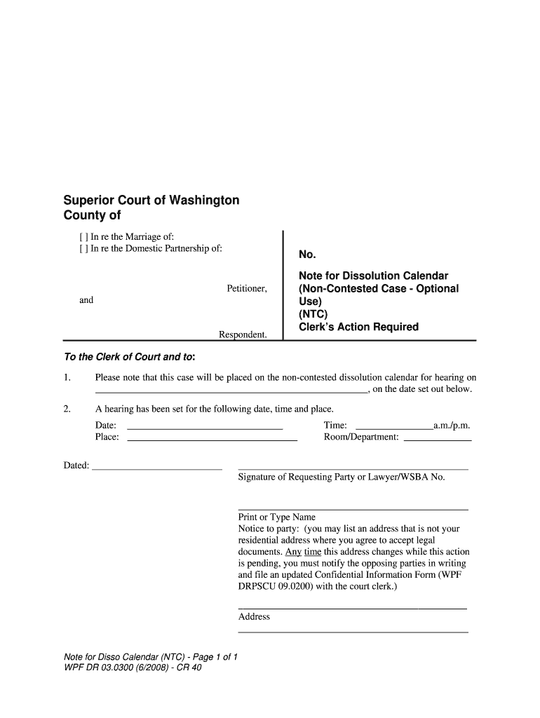 WA WPF 03 0300  Form