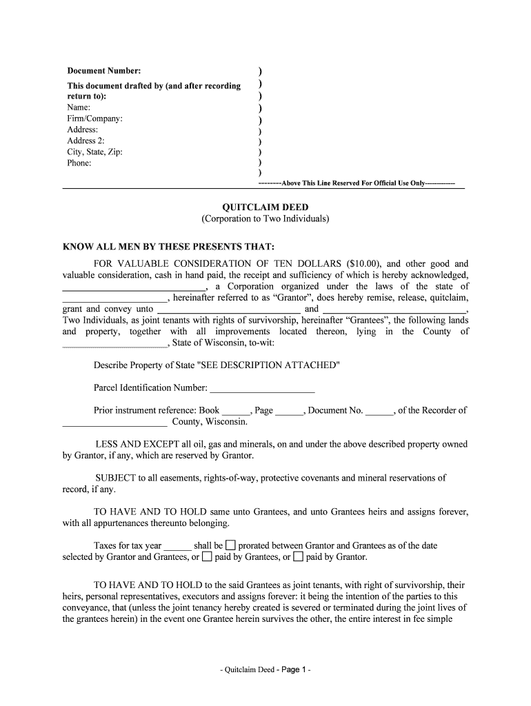 The Grantees Herein in the Event One Grantee Herein Survives the Other, the Entire Interest in Fee Simple  Form