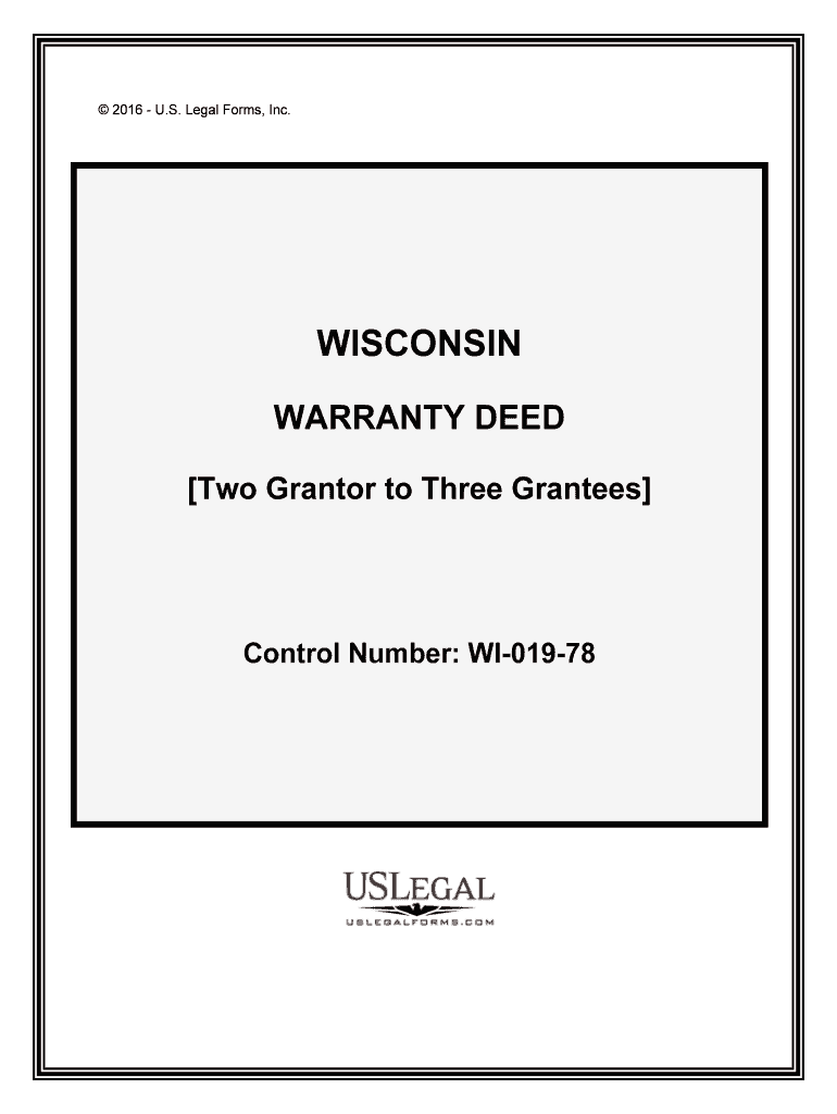 Wisconsin Deed Forms General Warranty, Quit Claim, and