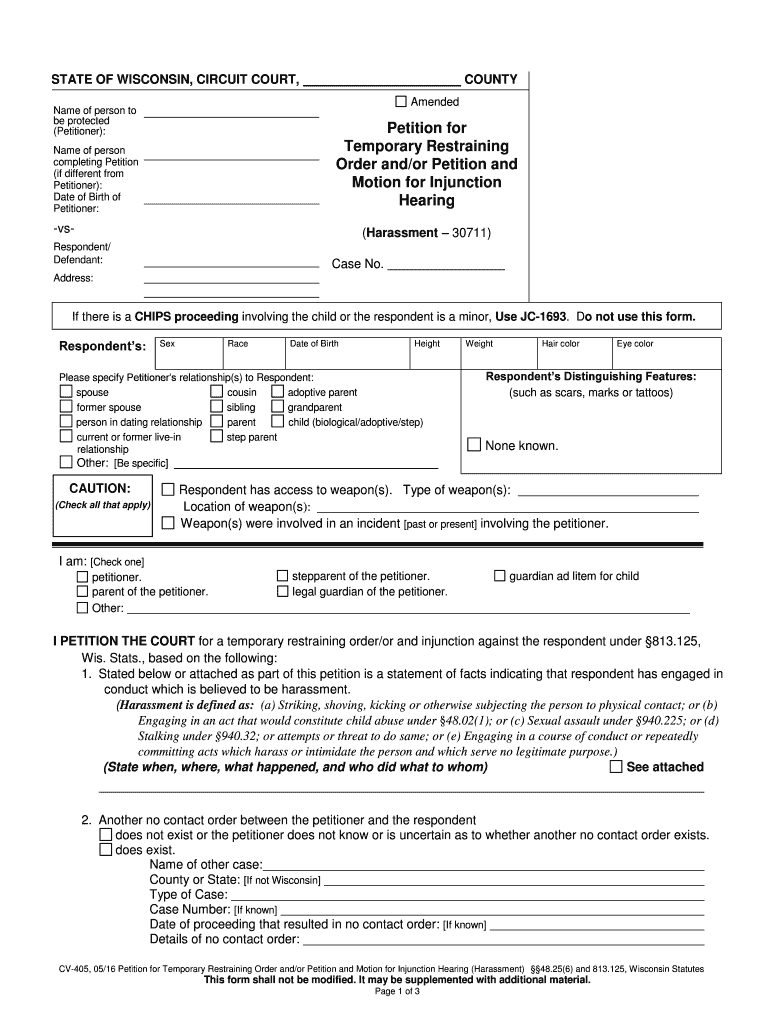 813 125 Wisconsin Legislature  Form