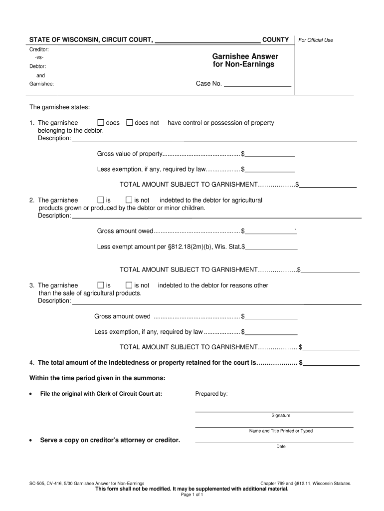 CV 416  Form