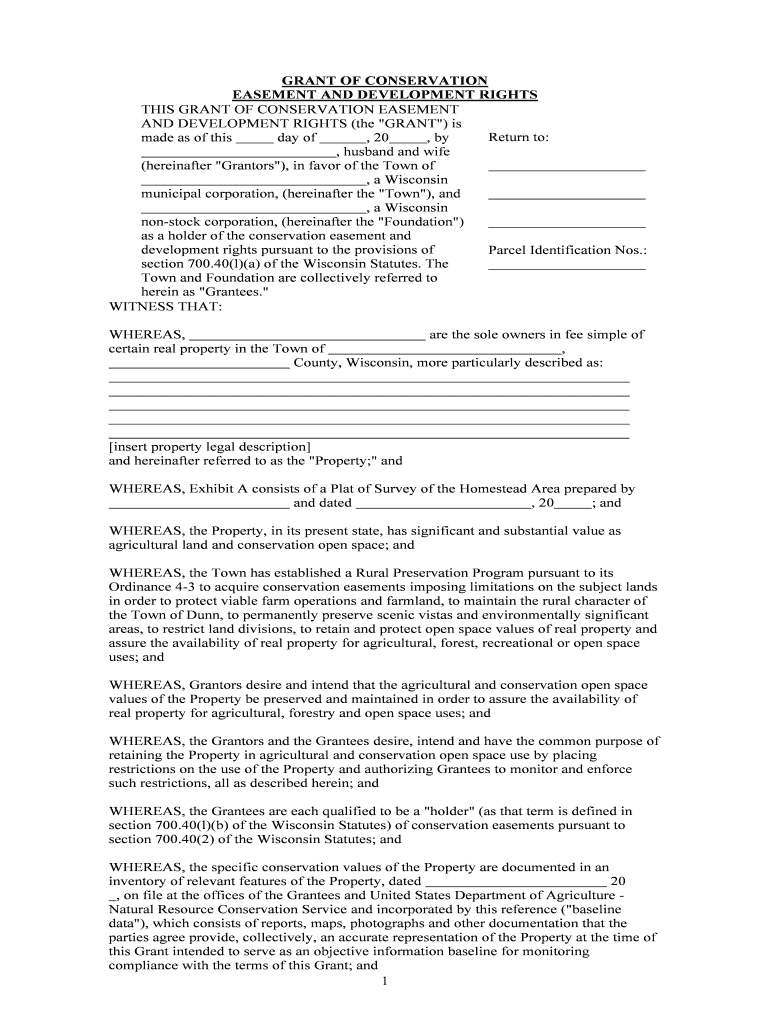 GRANT of CONSERVATION  Form