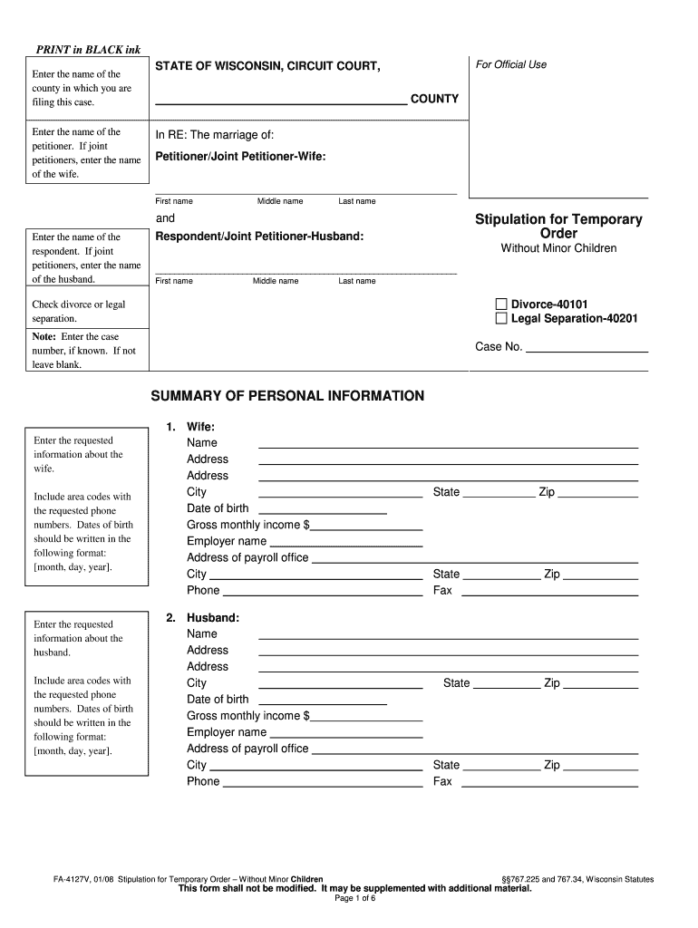 FORM FA 4172V ORDER to SHOW CAUSE and AFFIDAVIT for