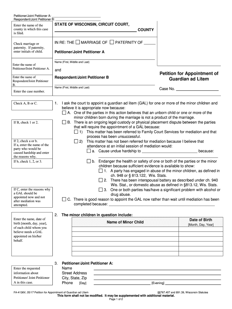 PetitionerJoint Petitioner a Petitioner B Financial  Form