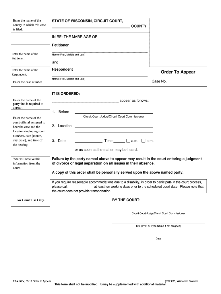 Wisconsin Court System Circuit Court Forms Search Results