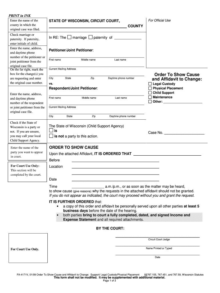 State Form FA 4172 DOC 1 DOC PRINT in BLACK Ink Enter
