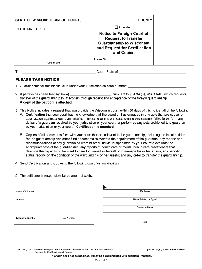 GN 3330 Determination and Order on Petition for  Form