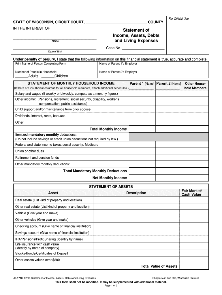 Completing Your Financial Statement in Probate &amp;amp; Family Court  Form