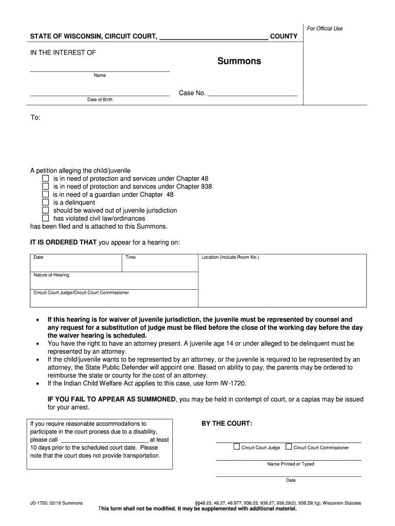 A Petition Alleging the Childjuvenile  Form