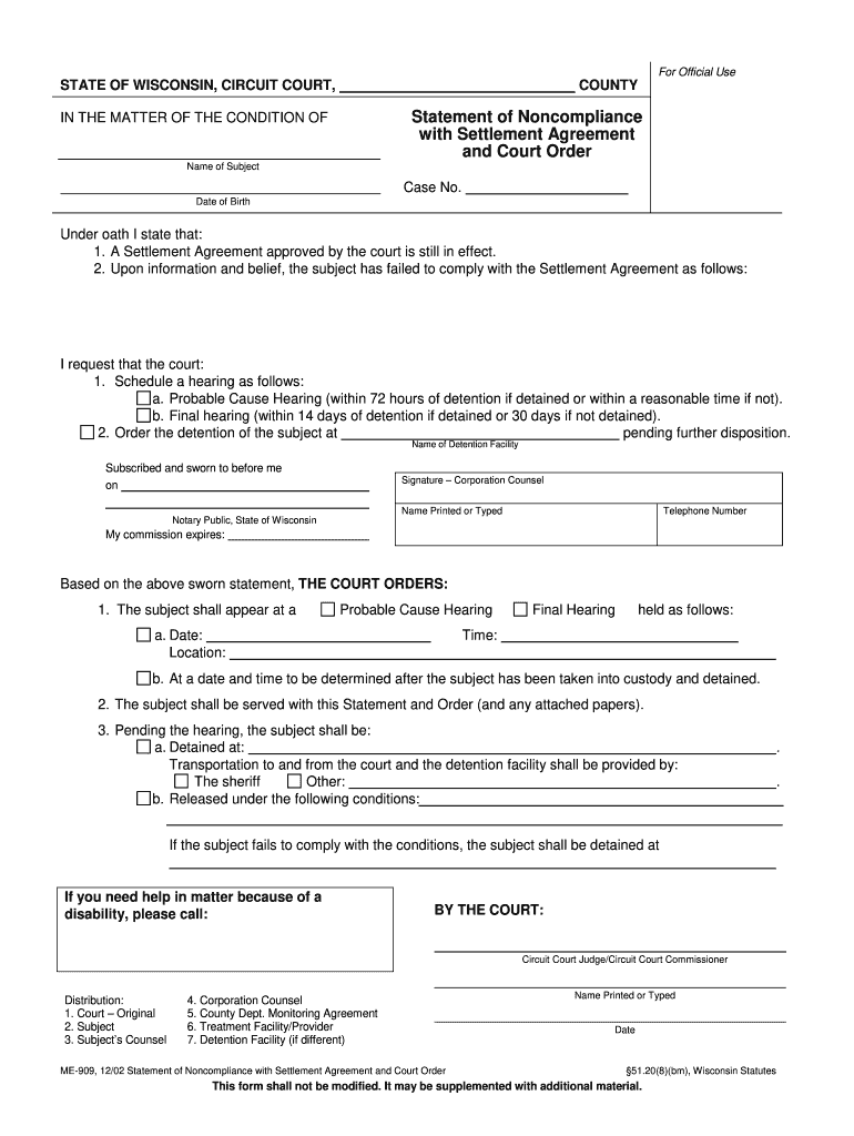 With Settlement Agreement  Form