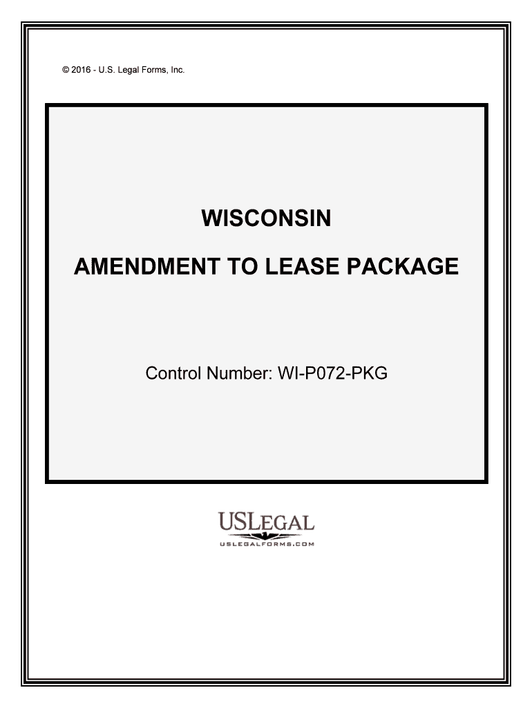 Wisconsin Amendment to Lease or Rental AgreementUS  Form