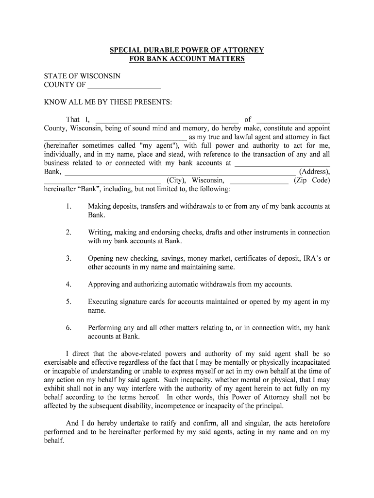 Special or Limited Power of Attorney for Real Estate Purchase  Form