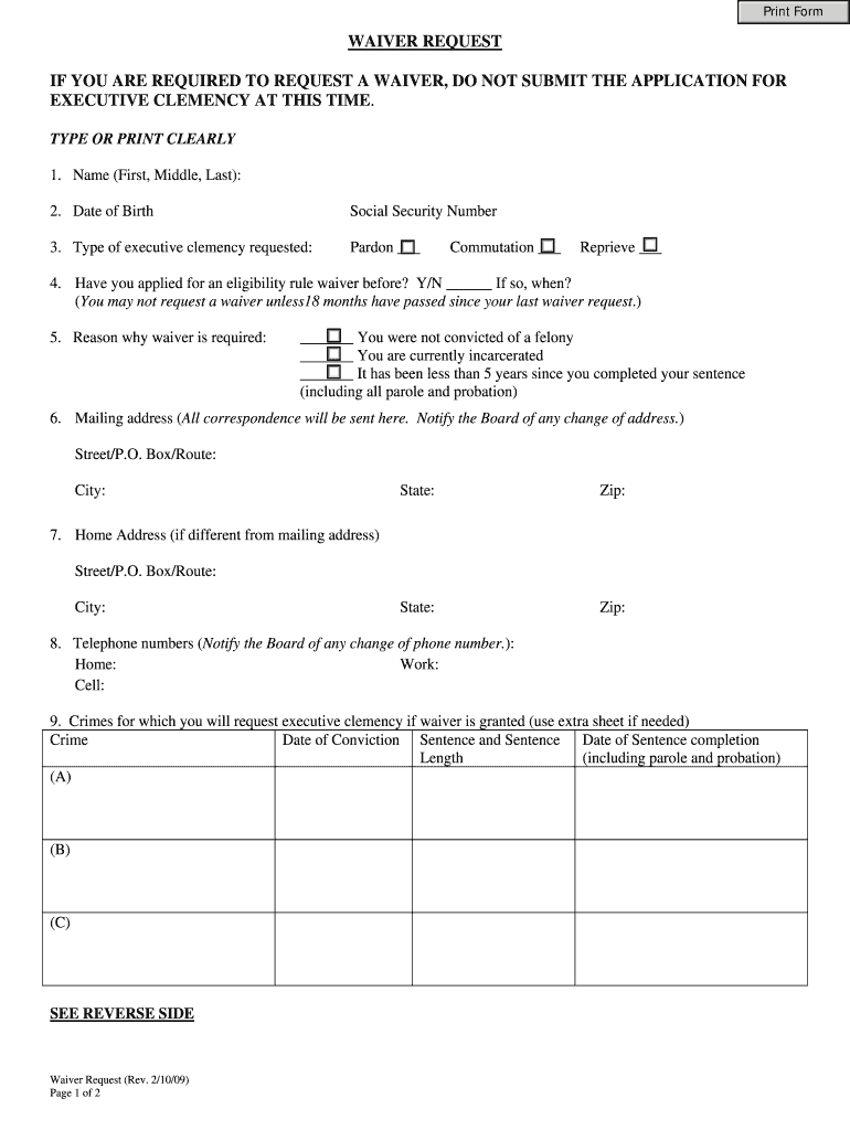 ELIGIBILITY RULE WAIVER REQUEST  Form