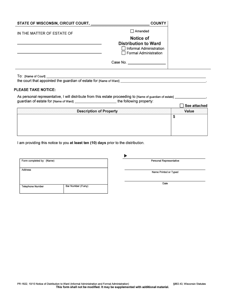 Probate Court Instructions Estate &amp;amp; TrustOzaukee County  Form