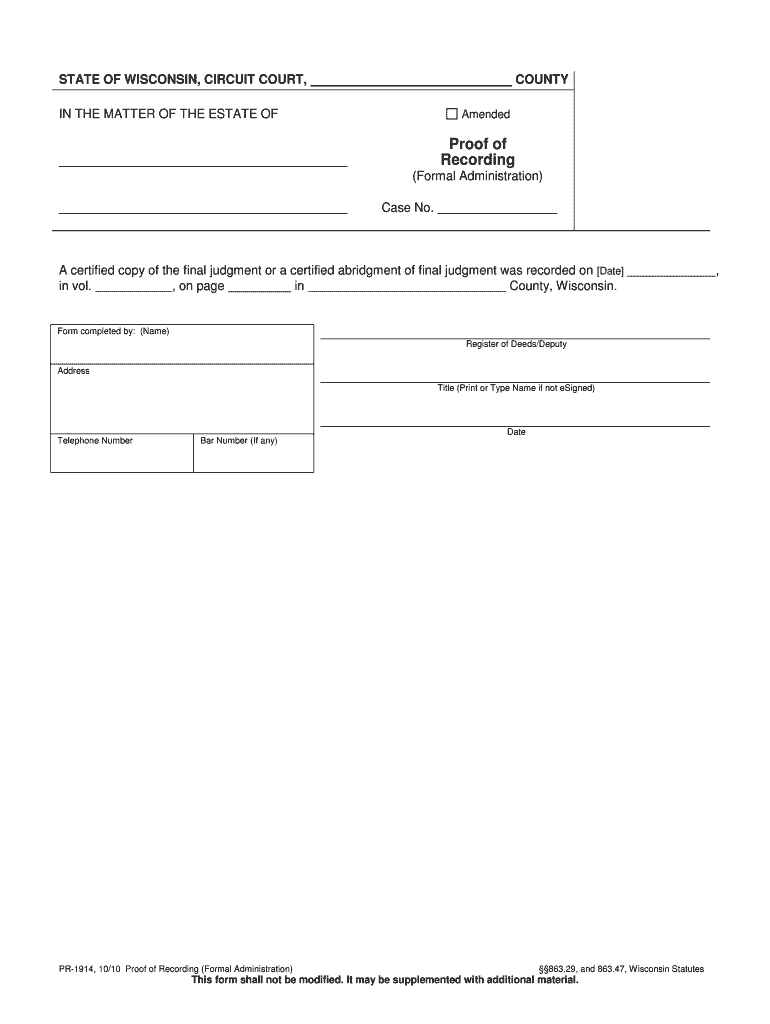863 39 Wisconsin Legislature  Form