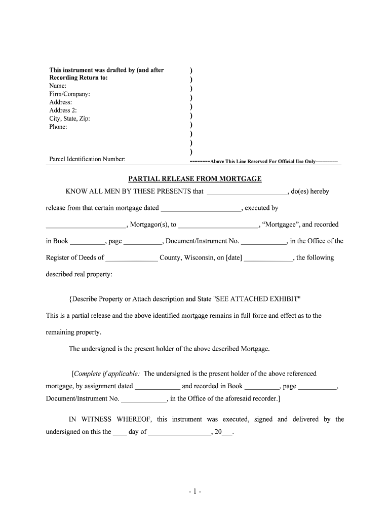 Register of Deeds of County, Wisconsin, on Date , the Following  Form