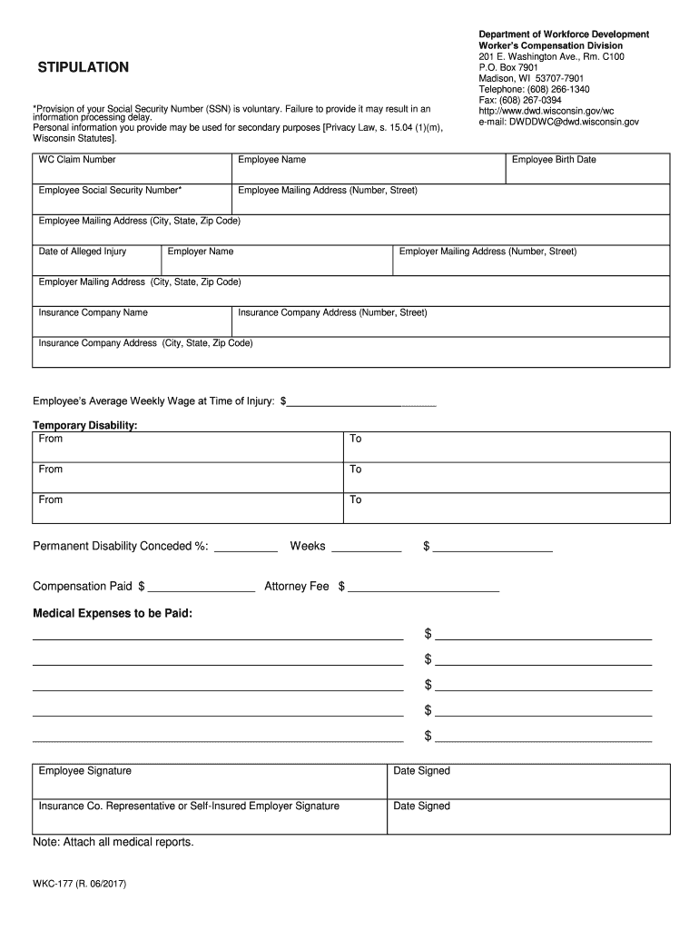 WKC 177, Stipulation This Form is to Be Filed by the Parties as to Facts of the Case