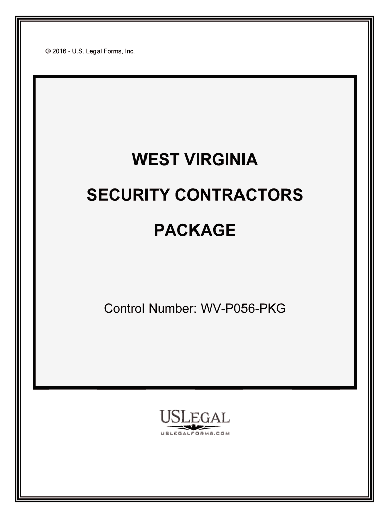 Control Number WV P056 PKG  Form