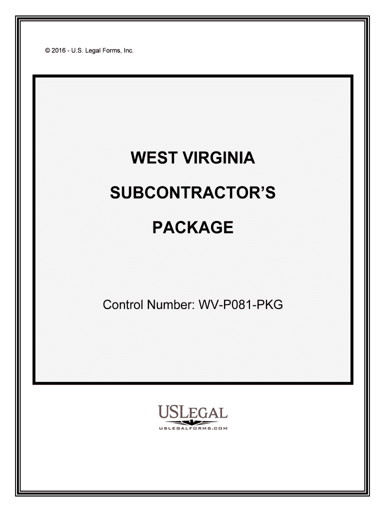 Control Number WV P081 PKG  Form