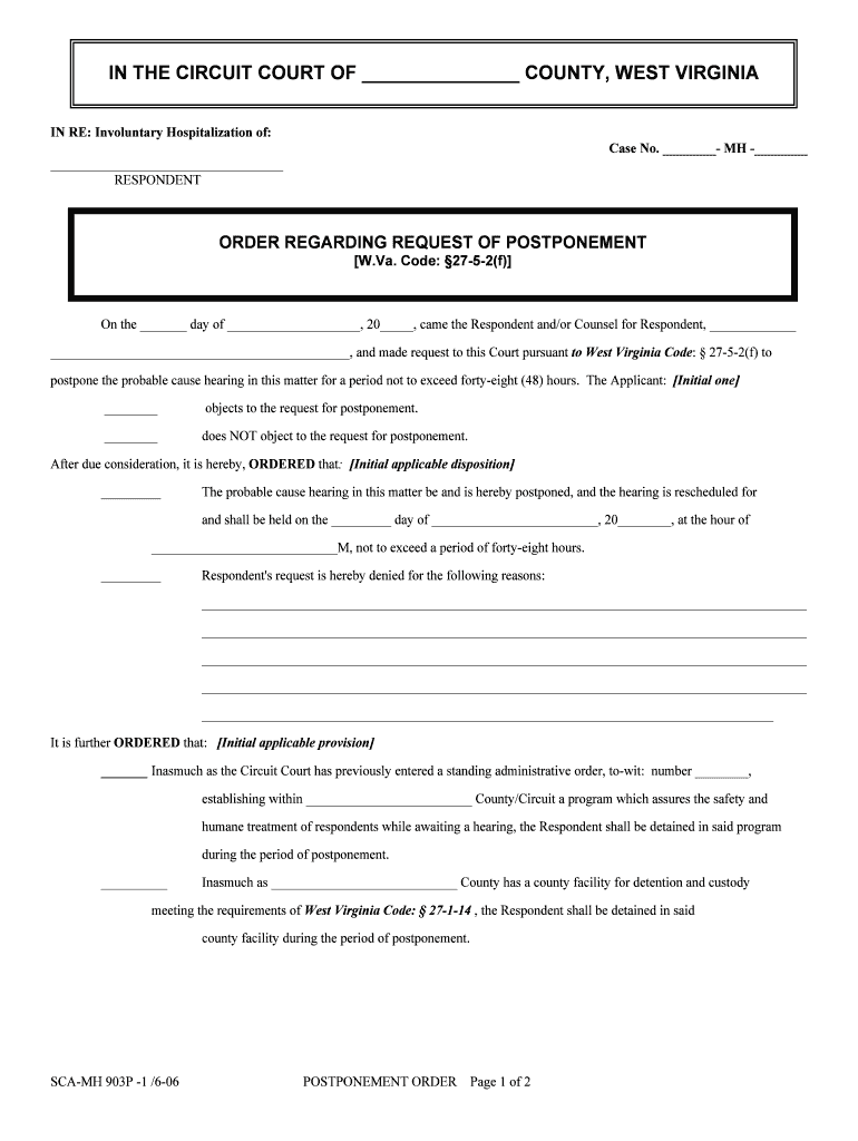 In Re Involuntary Hospitalization of C M US Law, Case  Form