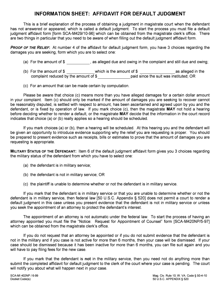 This is a Brief Explanation of the Process of Obtaining a Judgment in Magistrate Court When the Defendant  Form