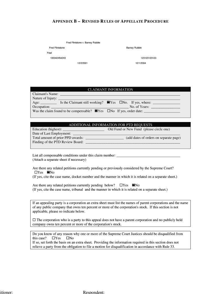 APPENDIX B REVISED RULES of APPELLATE PROCEDURE  Form