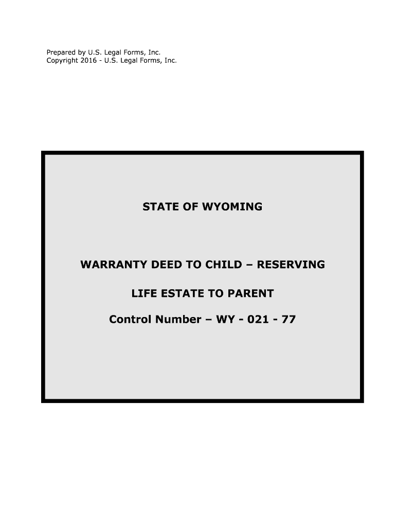 WARRANTY DEED to CHILD RESERVING  Form