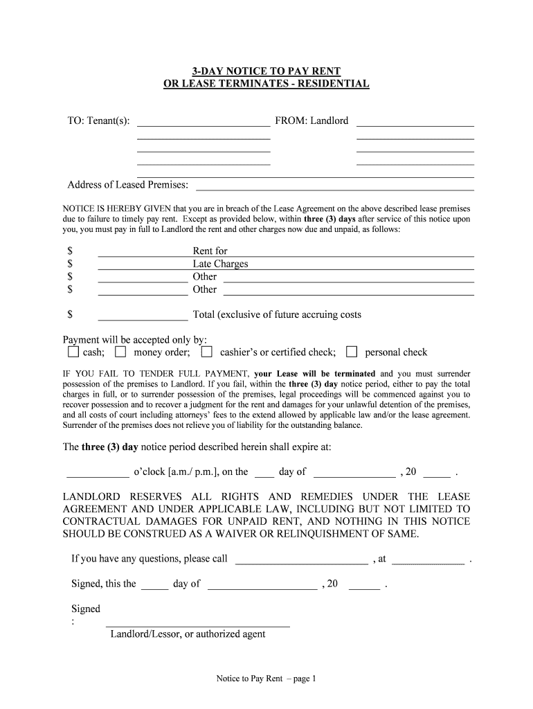 Possession of the Premises to Landlord  Form
