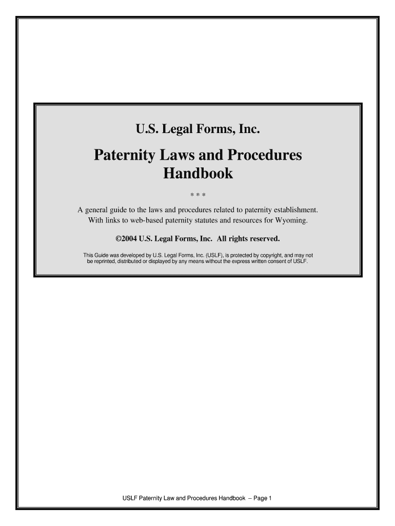 With Links to Web Based Paternity Statutes and Resources for Wyoming  Form