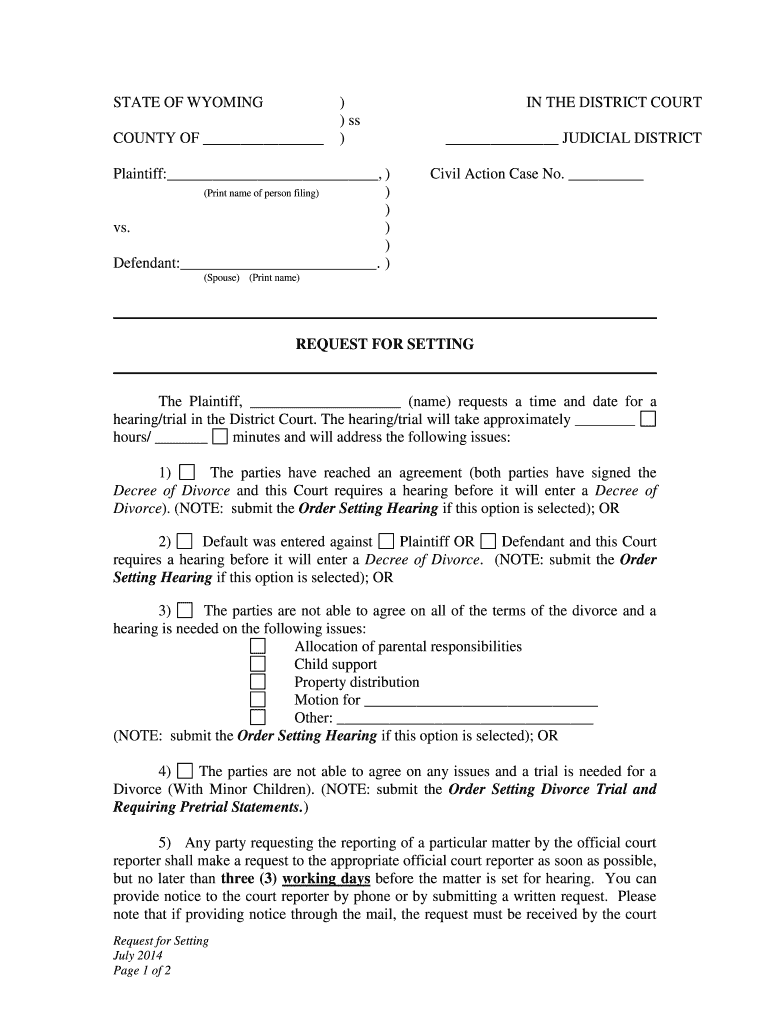 The Parties Have Reached an Agreement Both Parties Have Signed the  Form