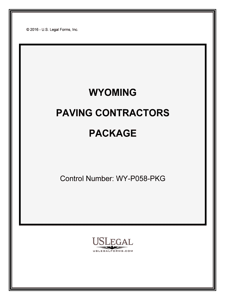 Control Number WY P058 PKG  Form