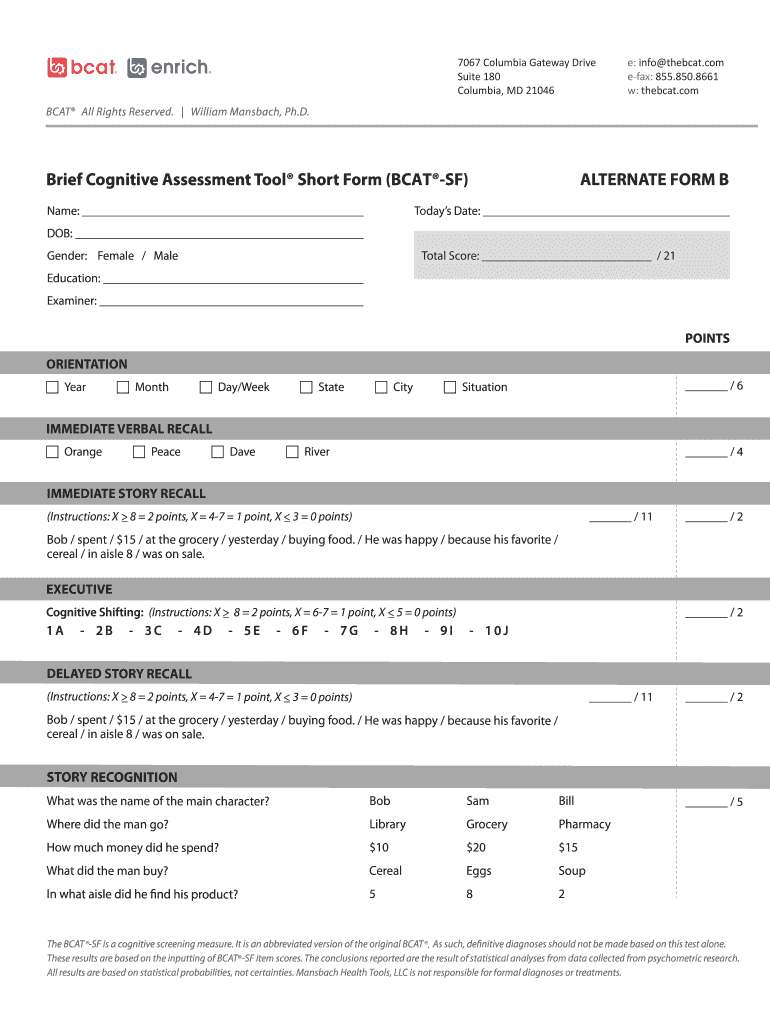 Bcat Sf  Form