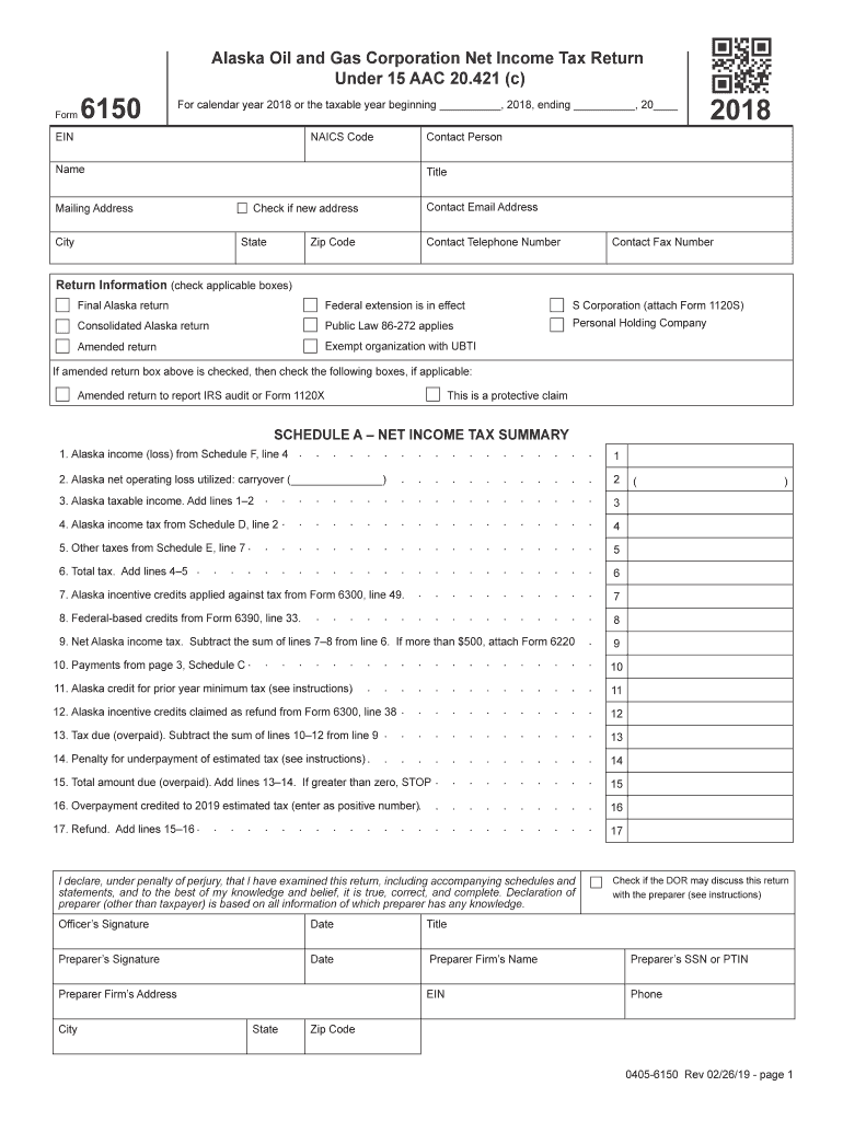 Instructions for Form 6100 and Form 6150 Filed under 15 AAC
