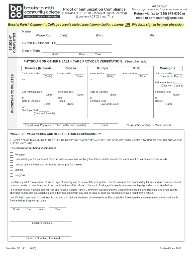  Bpcc Immunization 2018-2024