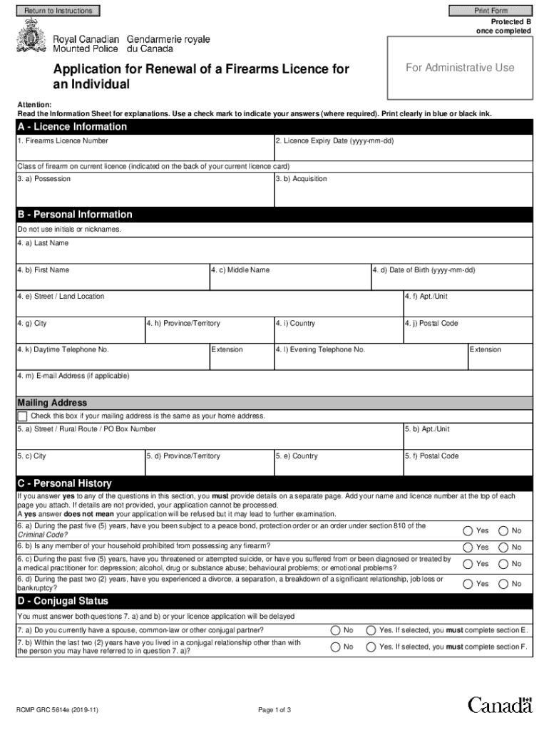  Rcmp Firearms Application Forms Nauscoutal 2019