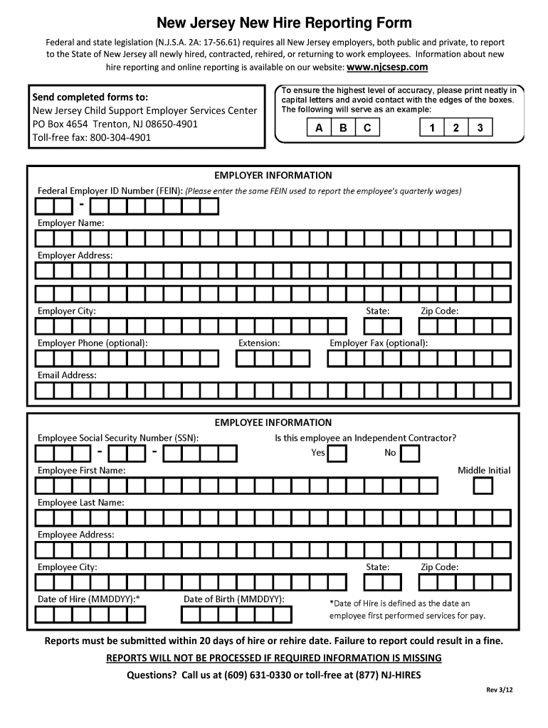  NJ New Hire Reporting Form V2 DOC 2012-2024