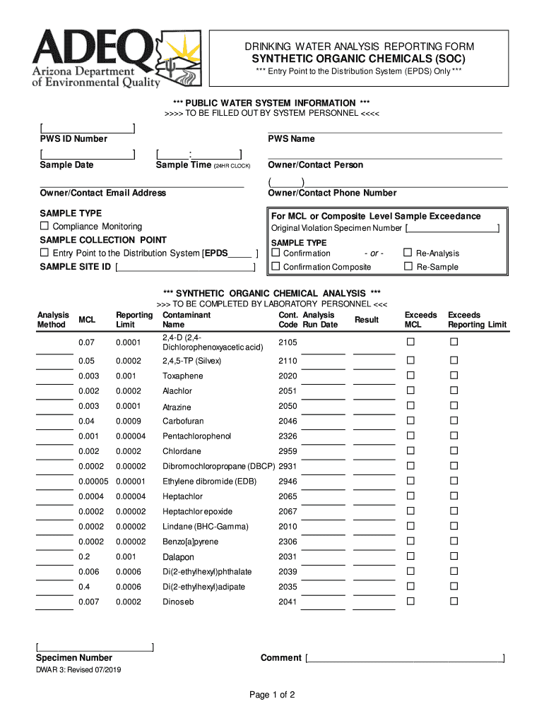 Water Test Report Format in Word