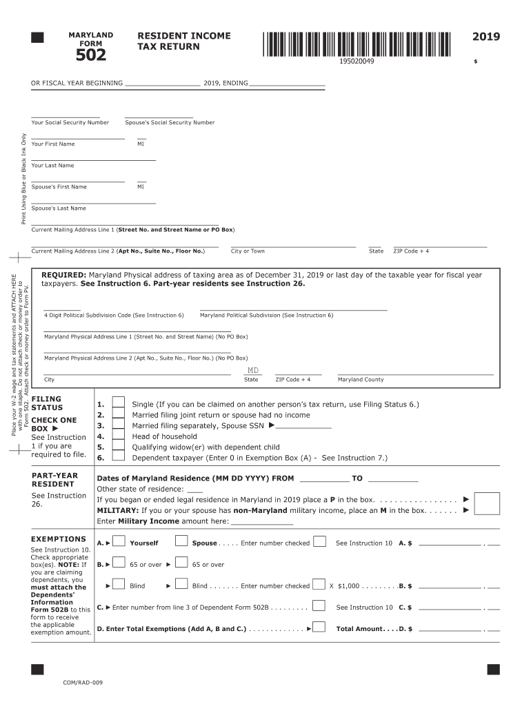 Maryland State Tax Form