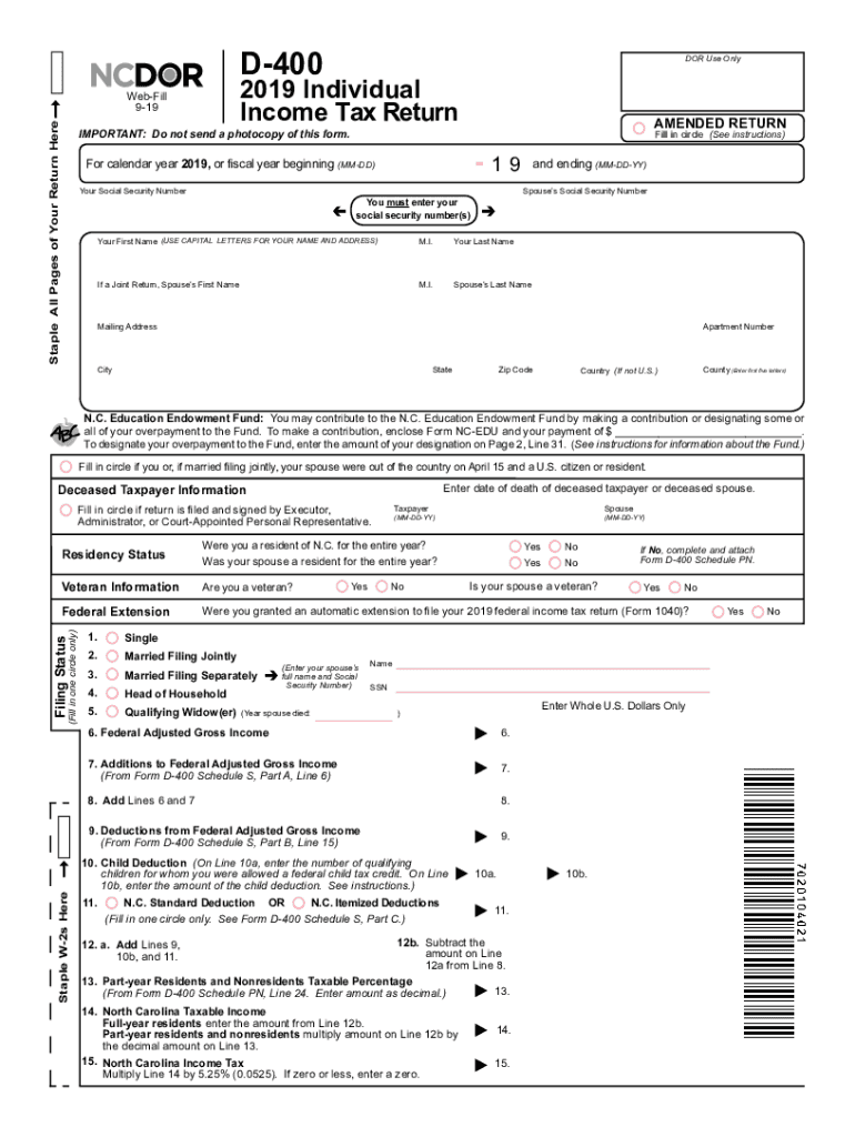 D 400 20192024 Form Fill Out and Sign Printable PDF Template