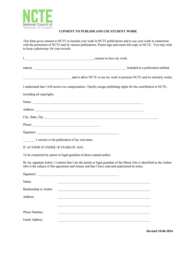 Consent Use Work  Form