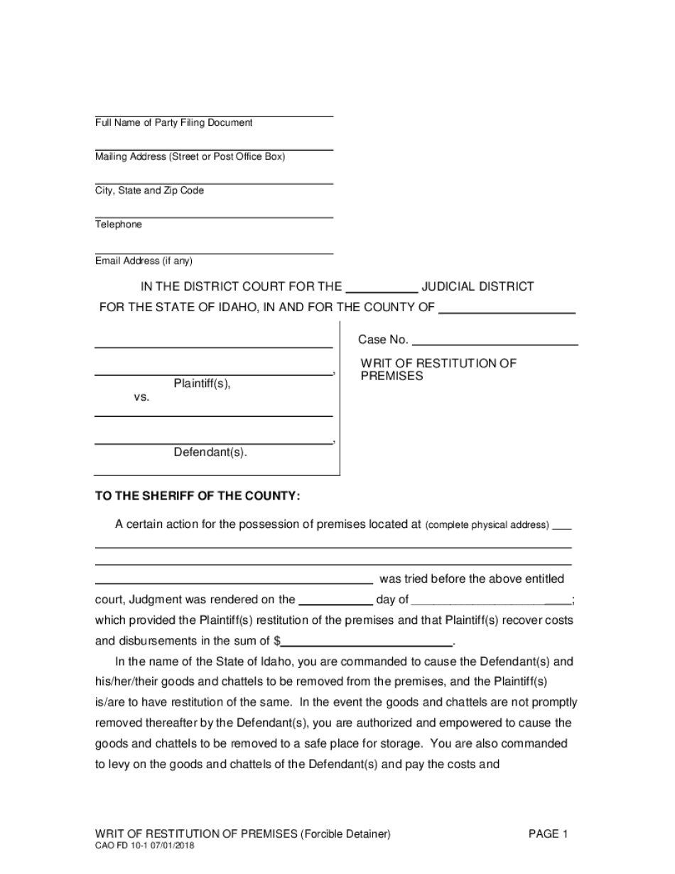 Notice of Appearance CAO Cv 3 1Pdf Fpdf DOC DocxIdaho  Form