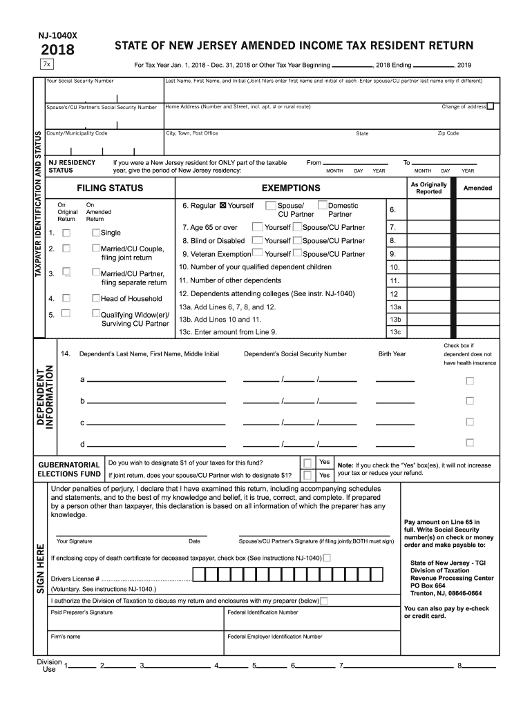 Nj 1040x Form