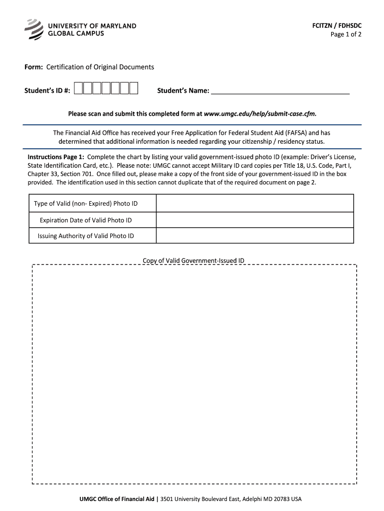 Certification Original  Form