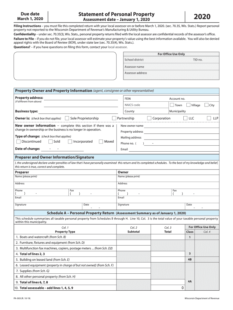 Get and Sign Pa 003 2020 Form
